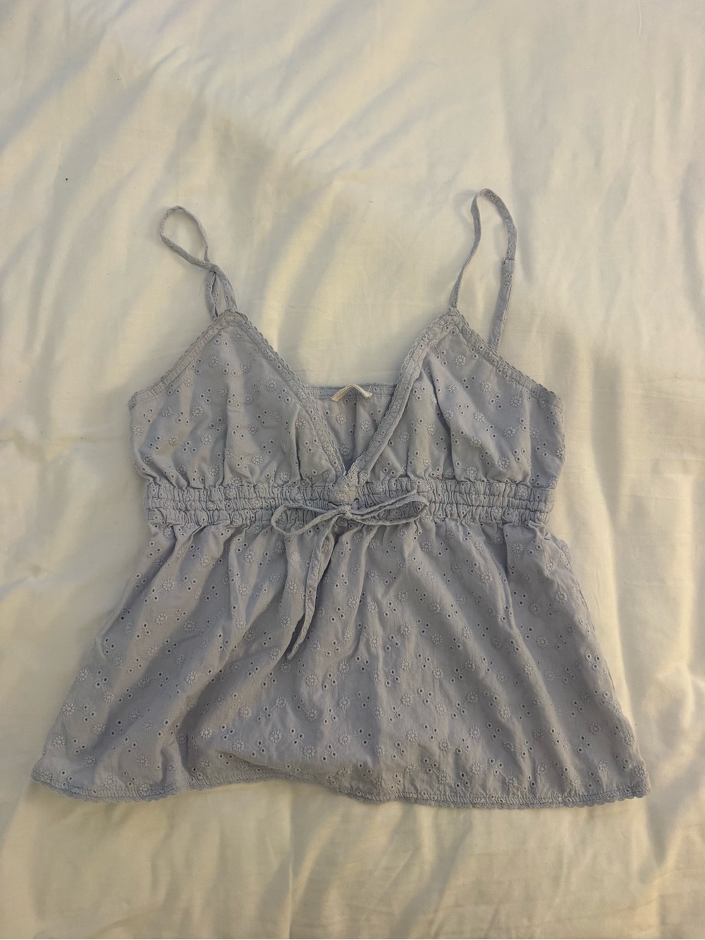 Brandy Melville Blue Eyelet Tank Top